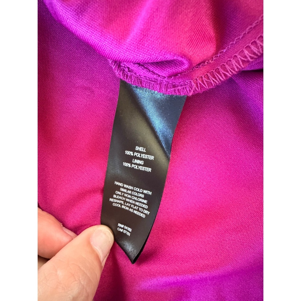 Jessica Howard Woman 24W Pink 40 Day Cocktail Dress Sheer Overlay Ruched - Picture 11 of 12